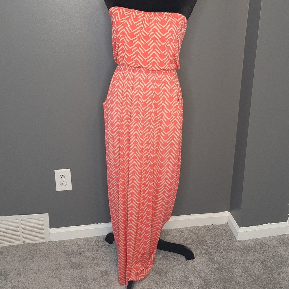 Coral maxi dress